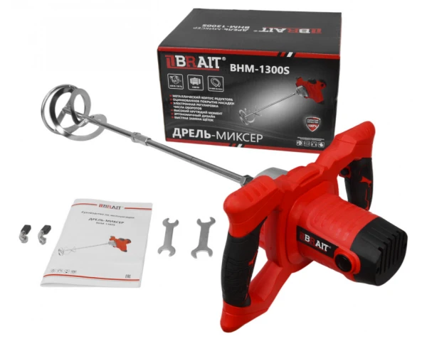 Миксер-дрель строительный BHM-1300S BRAIT  21.01.281.093