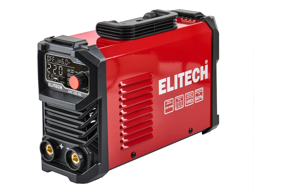 Сварочный инвертор Elitech ММА АИС 220 ЖК 204746
